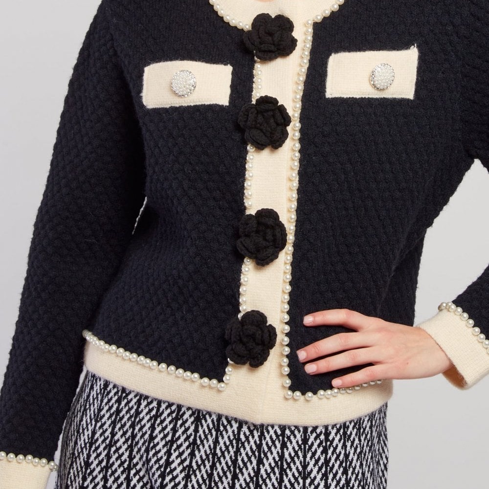 Elegant Black and Cream Women's Jacket